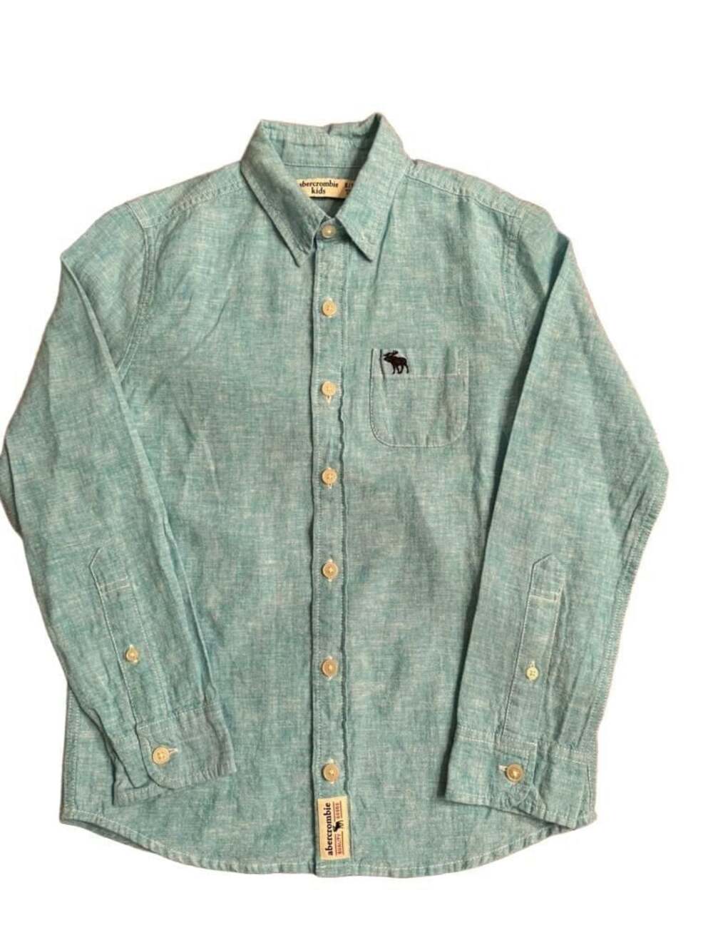 Abercrombie Kids Linen-Blend Woven Button-Down Shirt h1312